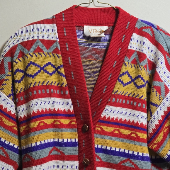 Multicolor Patterned Men's Sweater - Picture 3 of 8